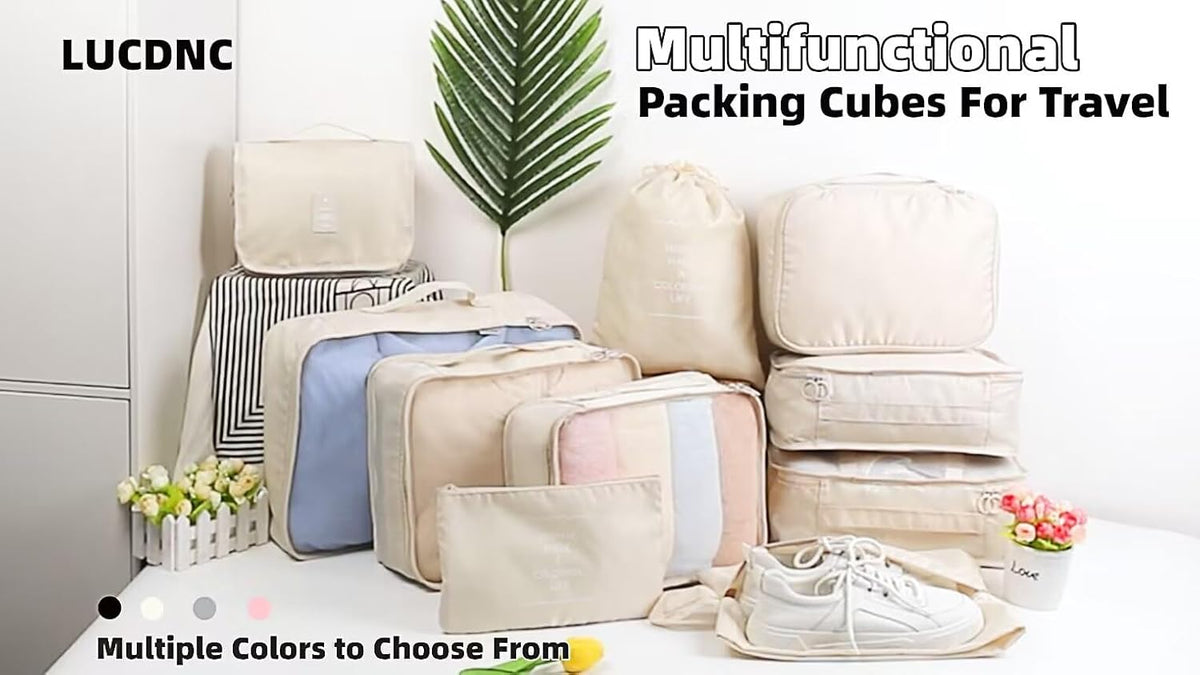 10 Pcs Set Packing Cubes - Travel Packing Organizers, Expandable Suitcase Organizer, Luggage Organizer Bags