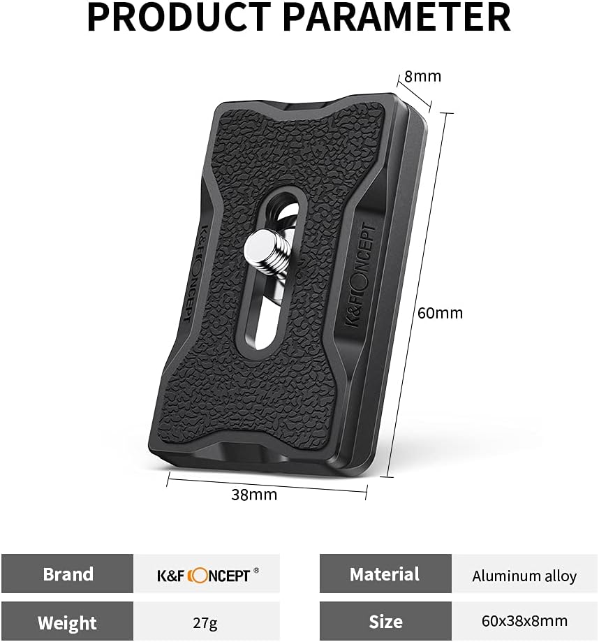 K&F CONCEPT Aluminum Camera Tripod Quick Release Mounting Plate for Tripod