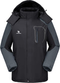 CAMELSPORTS Mens Winter Jacket Waterproof Warm Snow Ski Jackets Faux Fur Fleece Rain Coats with Removable Hood