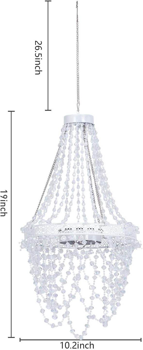 Solar Hanging Crystal Chandelier Outdoor Decorative Garden Light
