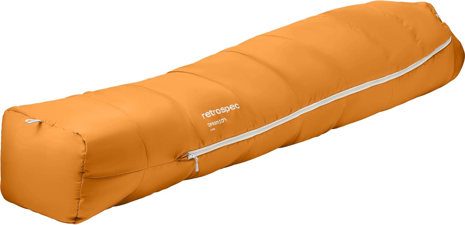 Retrospec Dream Mummy Sleeping Bag - 5, 15, & 30°F Cold Weather Camping & Travel Essential Gear with Water - Resistant Shell & Synthetic Fill - Zippered Pocket & Stuff Sack