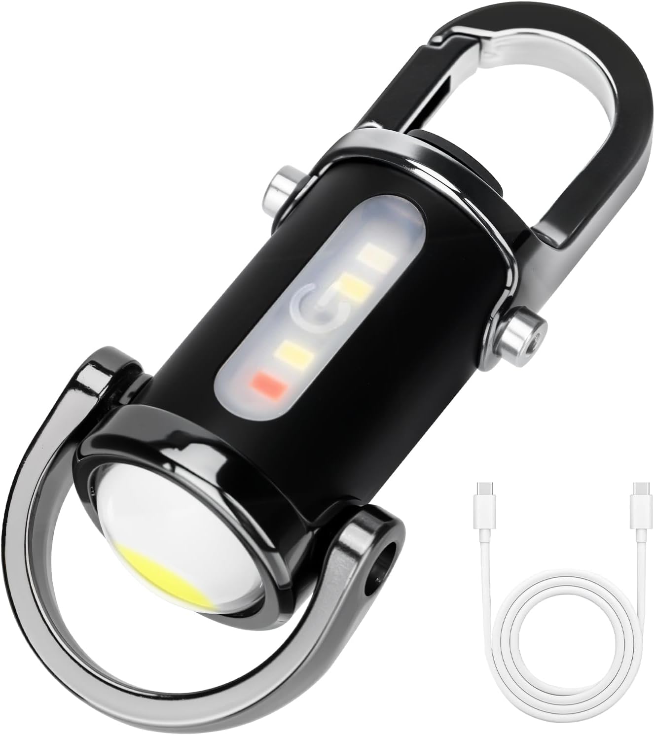 1200LM Super Bright Mini Led Flashlights USB Rechargeable Small Waterproof Keychain Flashlight Rescue, Camping-Black