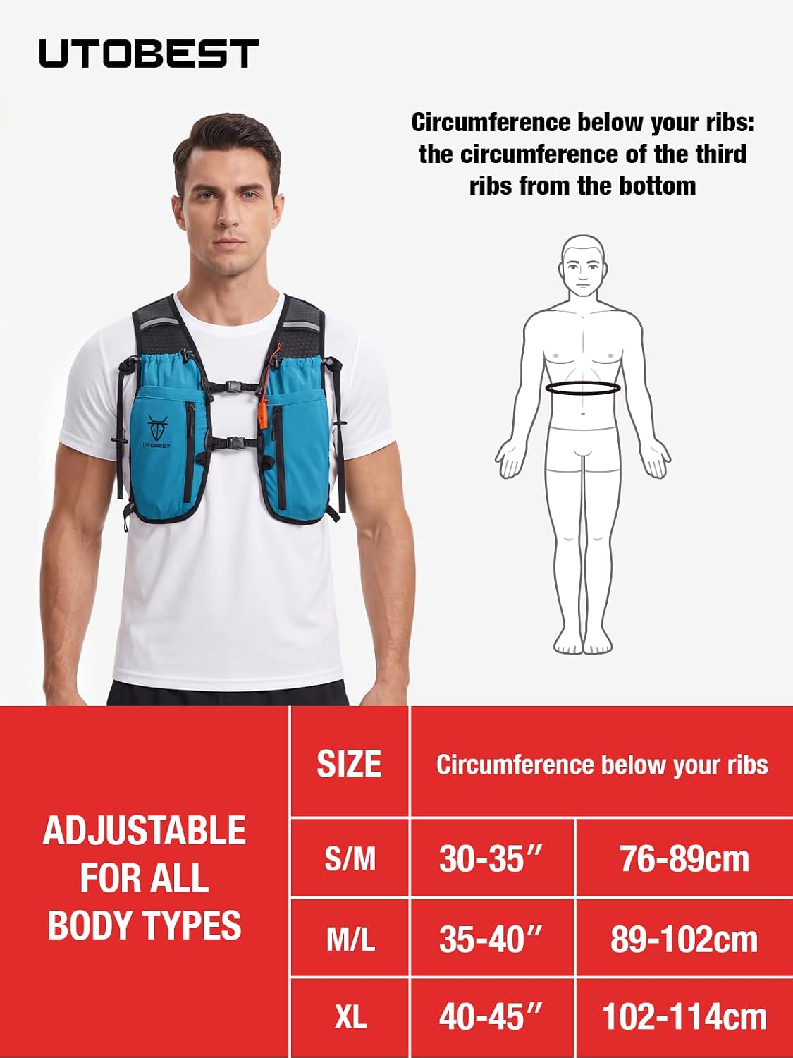 UTOBEST Running Vest Lightweight Hydration Pack 10L UTR110