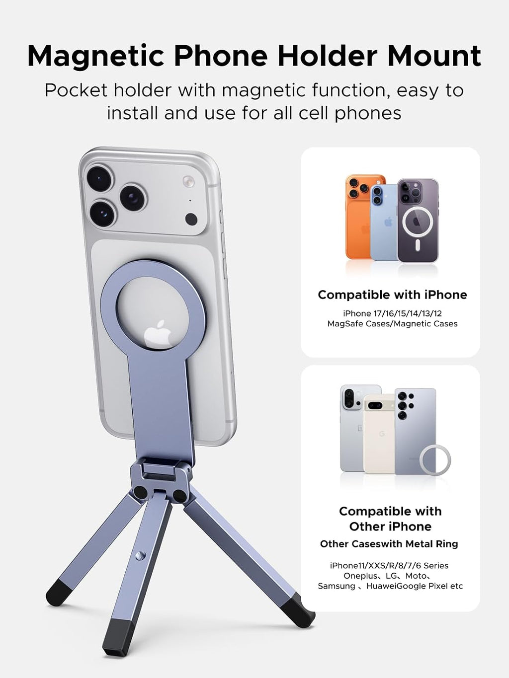 UGREEN Magsafe Tripod Stand, Ultra-Compact Travel Tripod for iPhone 17