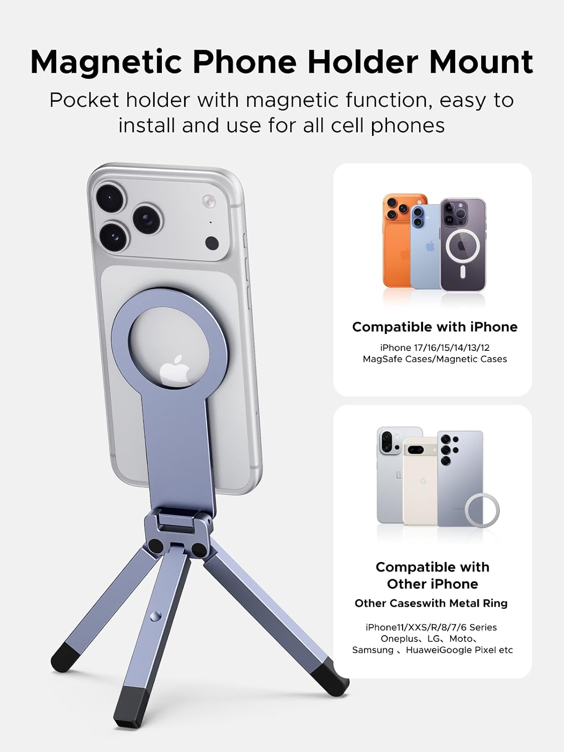UGREEN Magsafe Tripod Stand, Ultra-Compact Travel Tripod for iPhone 17