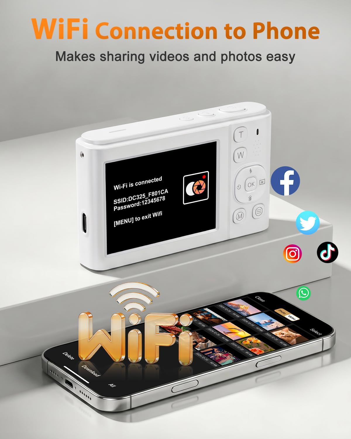 8K Digital Camera for Photography 96MP WiFi Dual Screen Camera for Kids