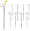 Aluminum Screw in Tent Stakes 11 Inch 9 Pcs Ground Anchors, Silver