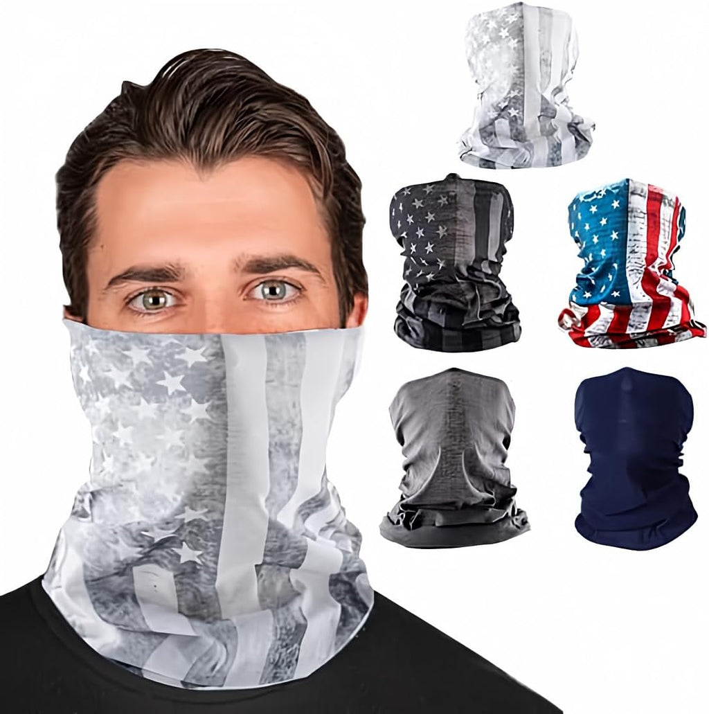 S A Soul of Adventure 5-Pack UV Face Shield | UV 30+ Multipurpose Neck Gaiter Balaclava for Adults | Multiple Color Packs