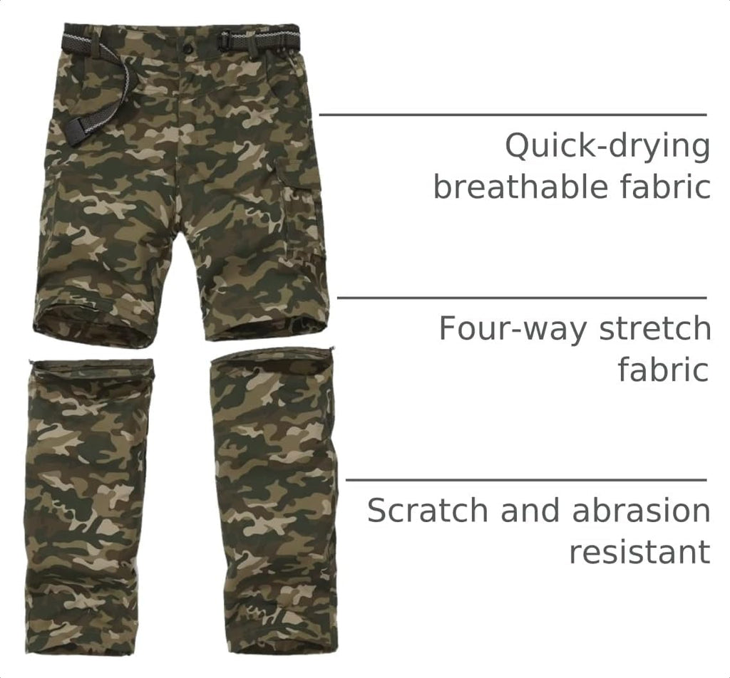 JOMLUN Boy’s Scout Pants Convertible Hiking Quick Dry Zip Off Pants Outdoor Climbing Casual Trouser Kids Youth Cargo Pants