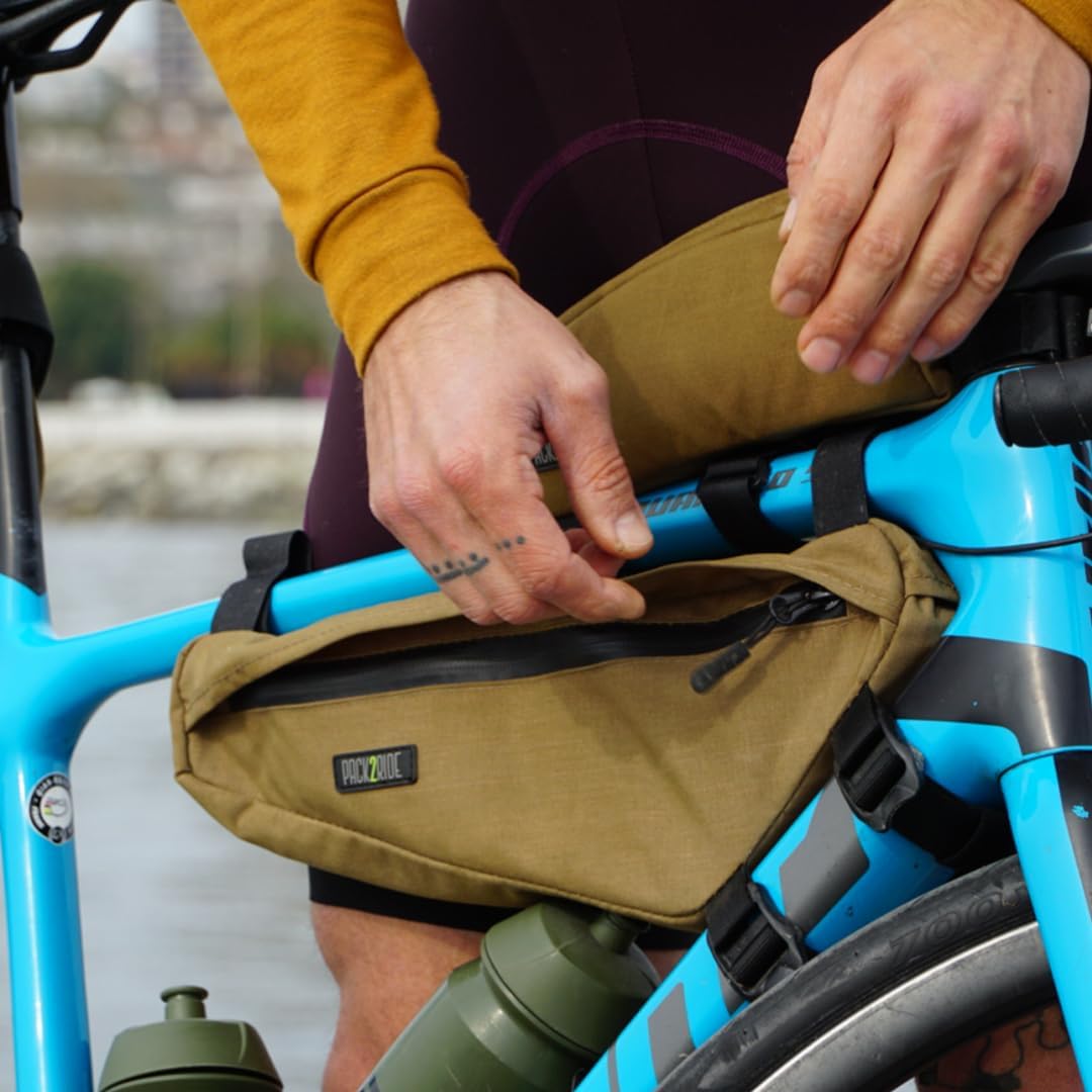PACK2RIDE Mira Bike Frame Bag - Water Resistant, Durable Cordura Fabric & Bicycle Equipment Bag - Biking Storage, Bikepacking Pouch, Road for Cycling Adventures