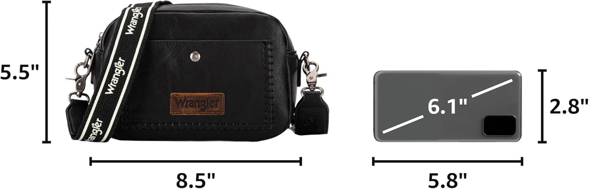 Wrangler Crossbody Purses for Women Trendy Camera Bag with Wide Strap