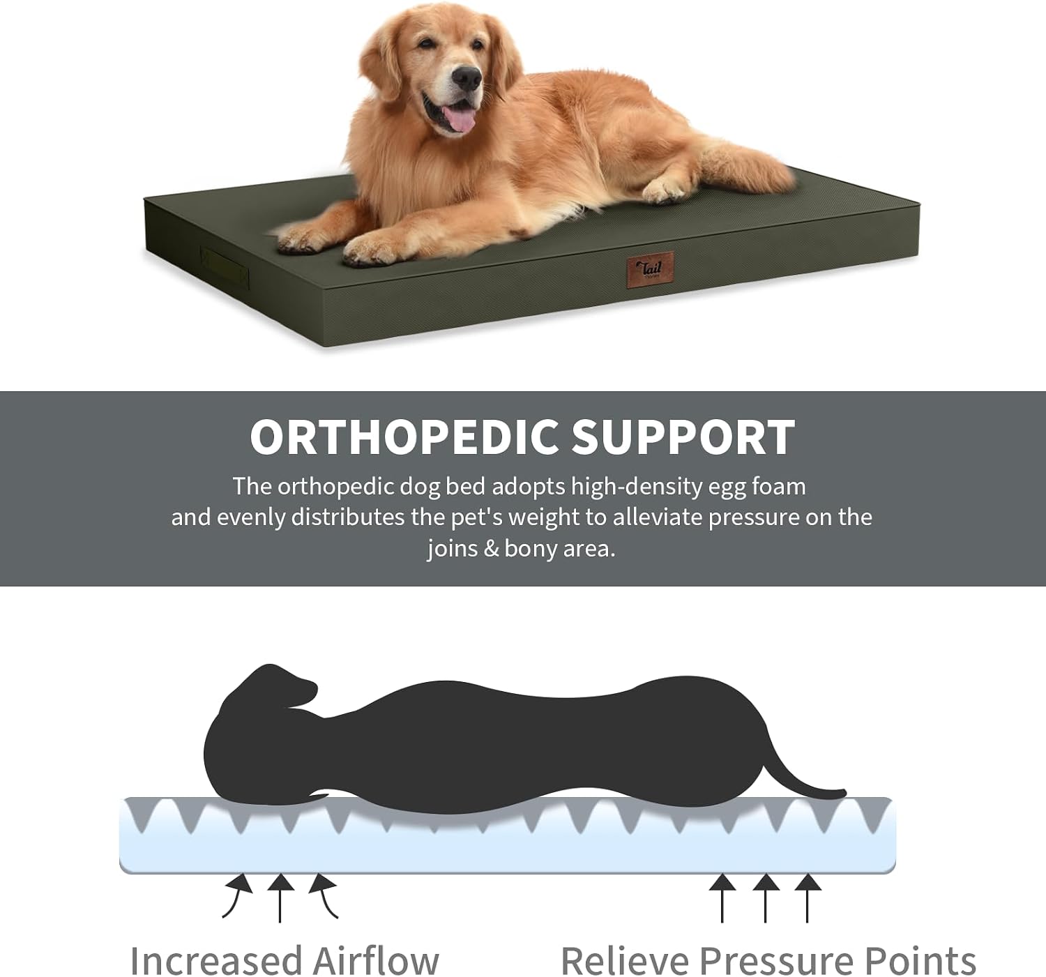 Waterproof Orthopedic Outdoor Dog Bed XL for Extra Large Dogs