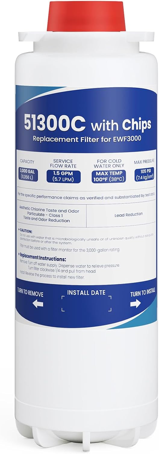 51300C Water Filter With Chip For Elkay ezH2O EWF3000 Bottle Fill Stations