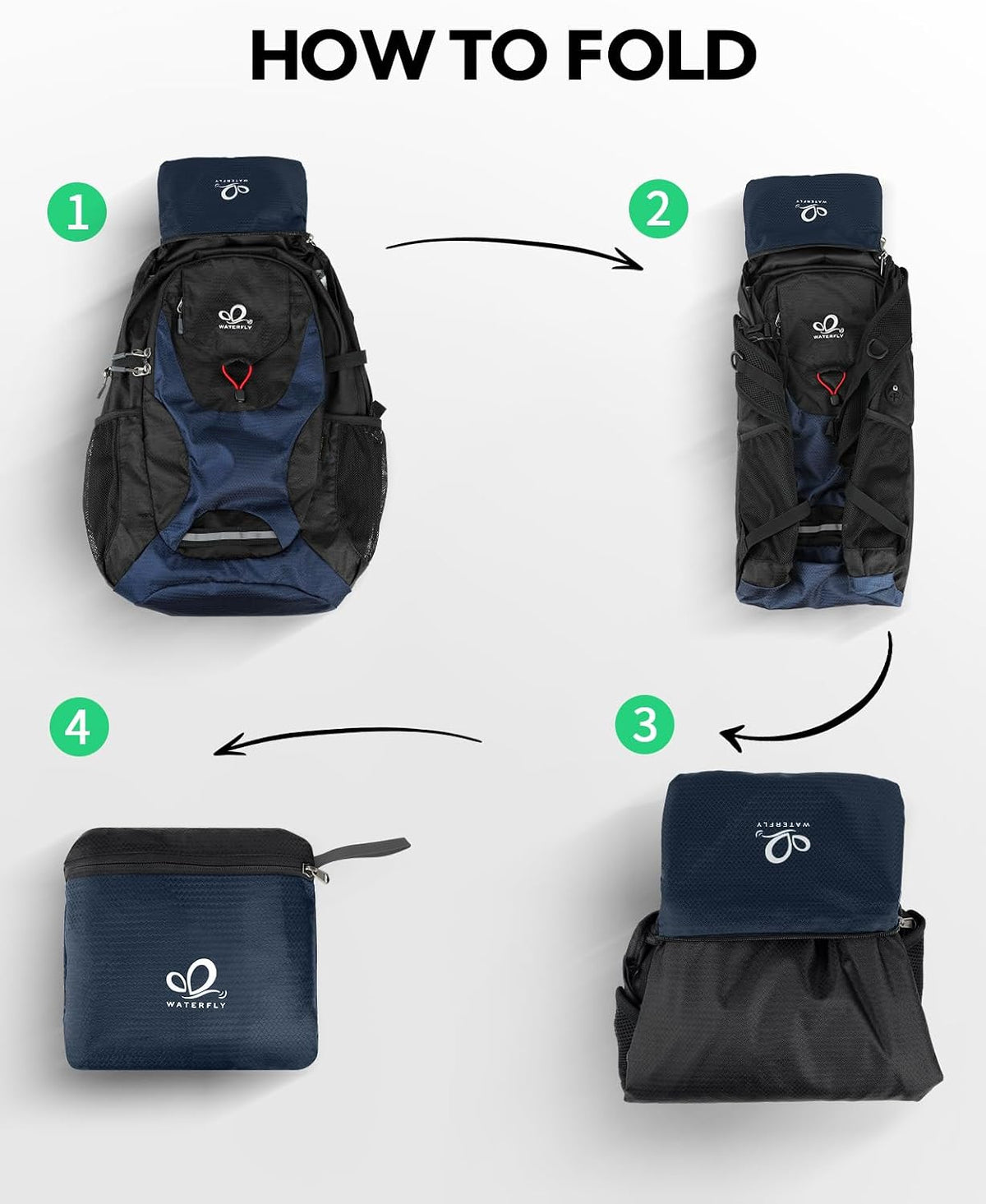 WATERFLY Lightweight Packable Hiking Backpack, 30L Day Pack