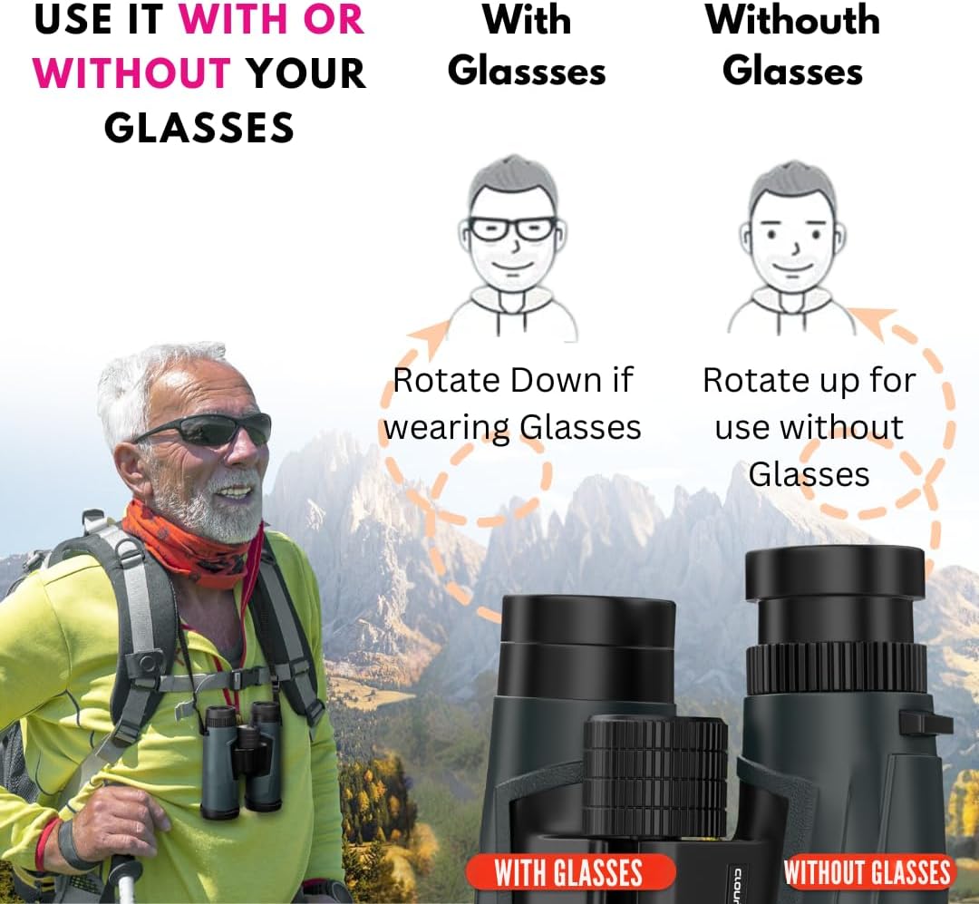 10x42 Binoculars for Adults, High Powered Binoculars for Bird Watching, Hunting, Hiking, Travel, Wildlife Viewing & Stargazing