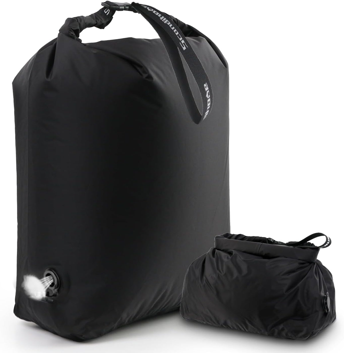 Travel Compression Laundry Bag for Dirty Clothes, Pump-Free Vacuum Space Saver Bag, Reusable Waterproof Wet Dry Bag, Travel Laundry Bag for Luggage, Packing, Suitcase (1 Pcs)（White, L)
