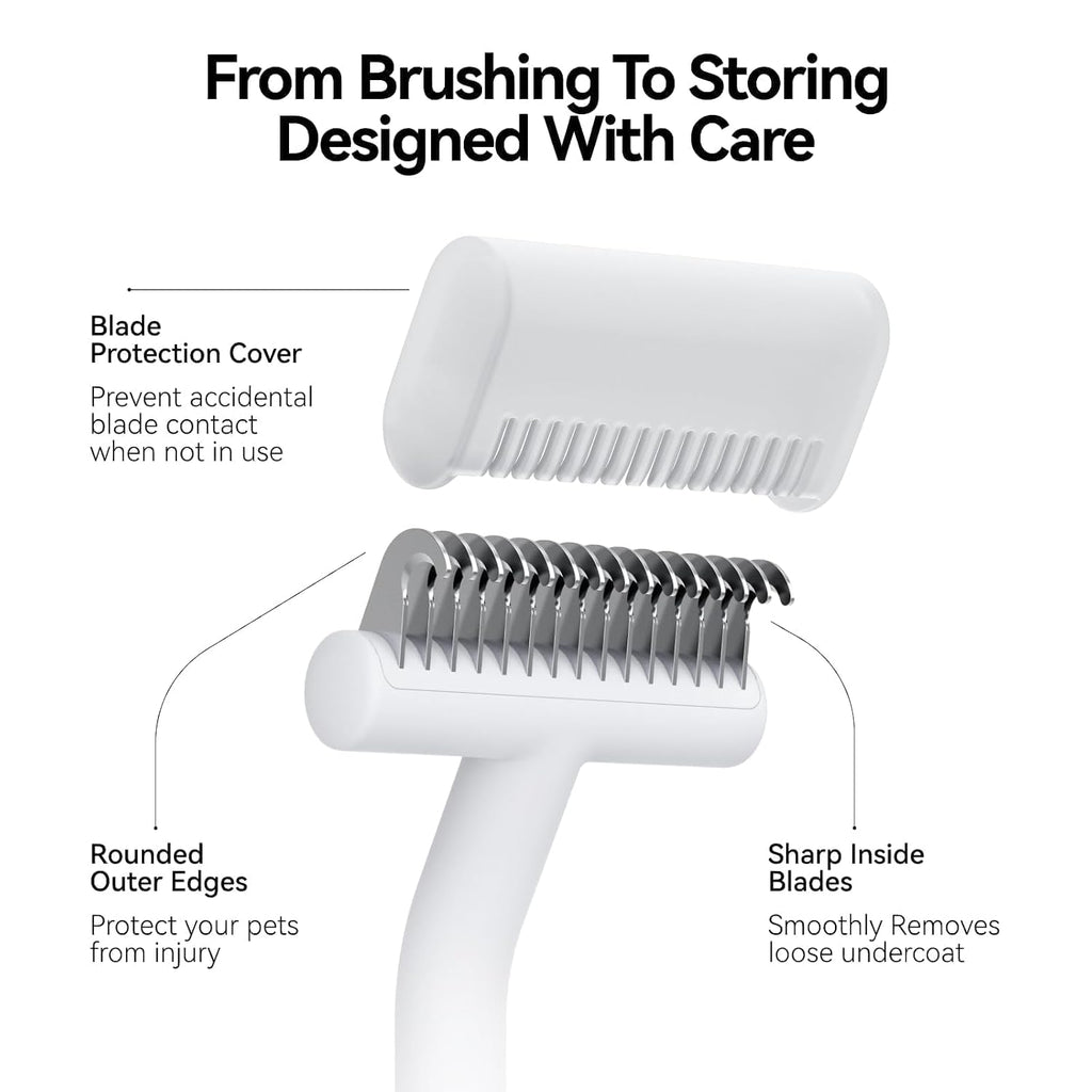 aumuca Dog & Cat Deshedding Brush – Pet Grooming Brush & Undercoat Rake for Long or Short Hair – Dematting Comb for Dogs, Cats, Matted Fur, Kitten, Puppy, Rabbit, Horse