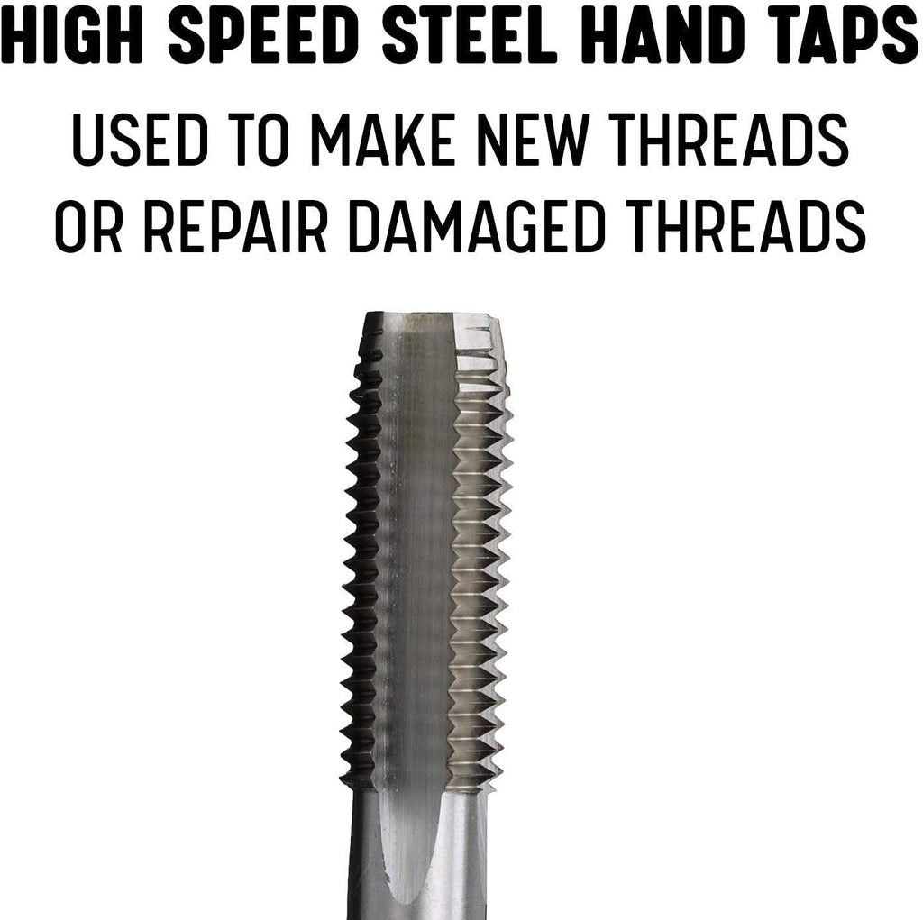 9/16-20 Threaded HSS Tap Set, Bike Pedal thread repair kit, Right Hand and Left Hand Thread Tap Set, 9/16 x 20 TPI Crank Saver, Bike Crank Repair Tool