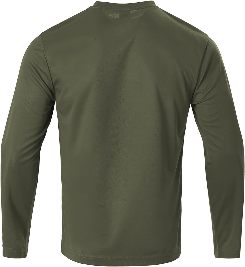 Facitisu Men Long Sleeve T Shirts Pack Quick Dry Athletic Running Activewear Workout Performance Tee Shirts