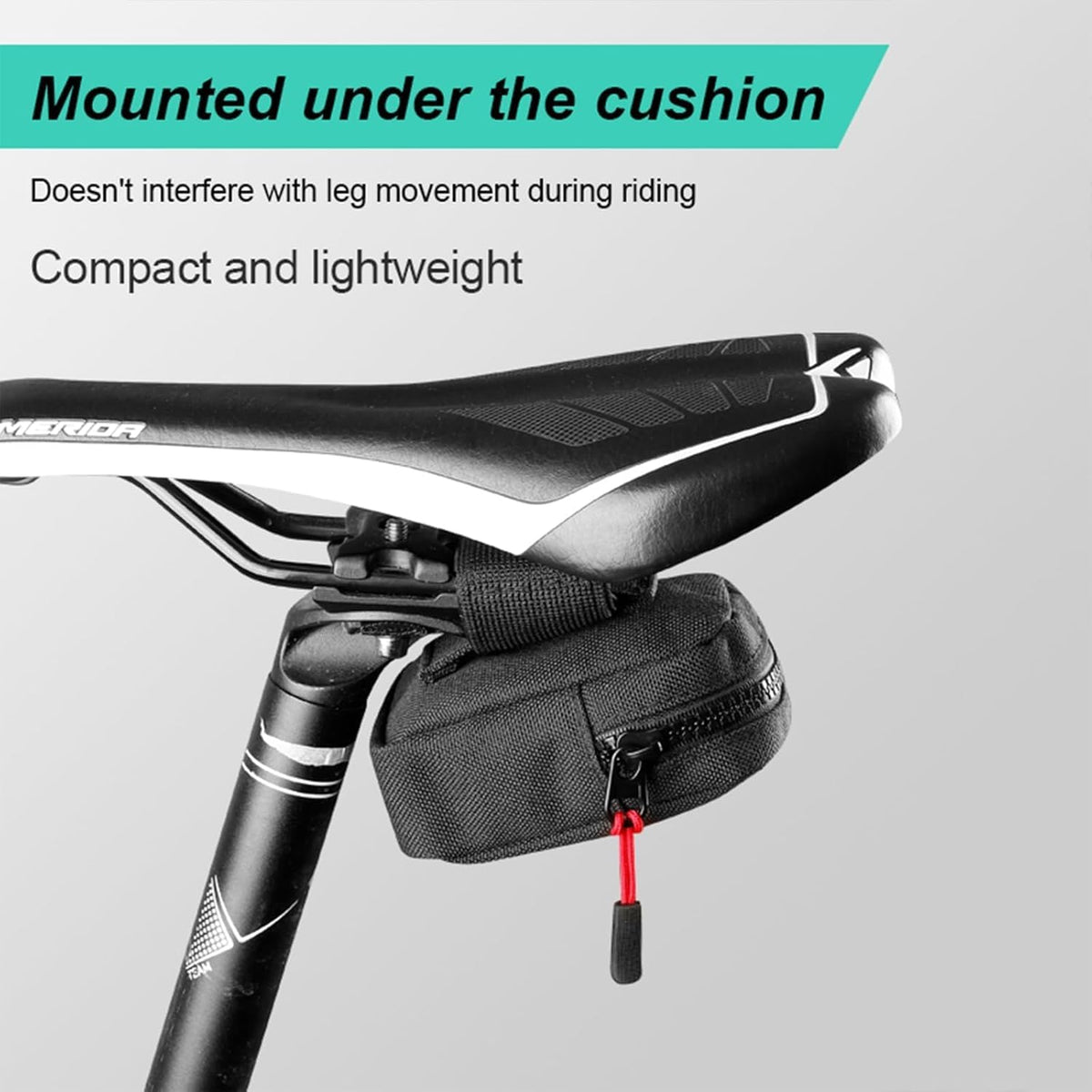 WOLFILIST Compact Bike Saddle Bag, Under Seat Bike Bag for Road & MTB
