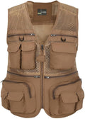 Hbufnha Outdoor Fishing Hunting Vest Multi Pockets Work Cargo Jacket