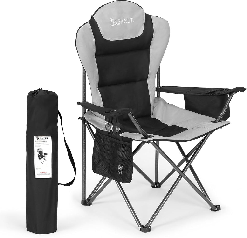 Camping Chairs for Adults, Folding Chairs for Outside, Support 380lbs