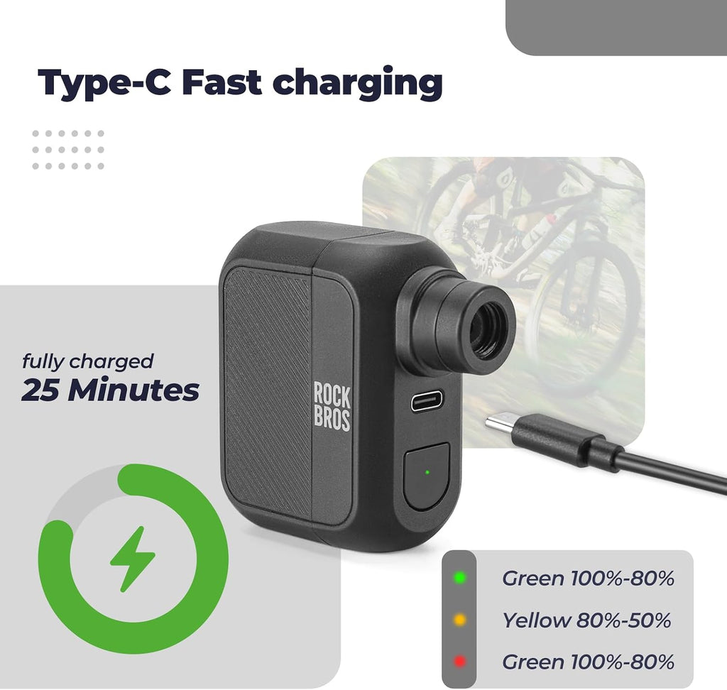 ROCKBROS Mini Bike Pump Portable Electric Bike Tire Pump 100PSI