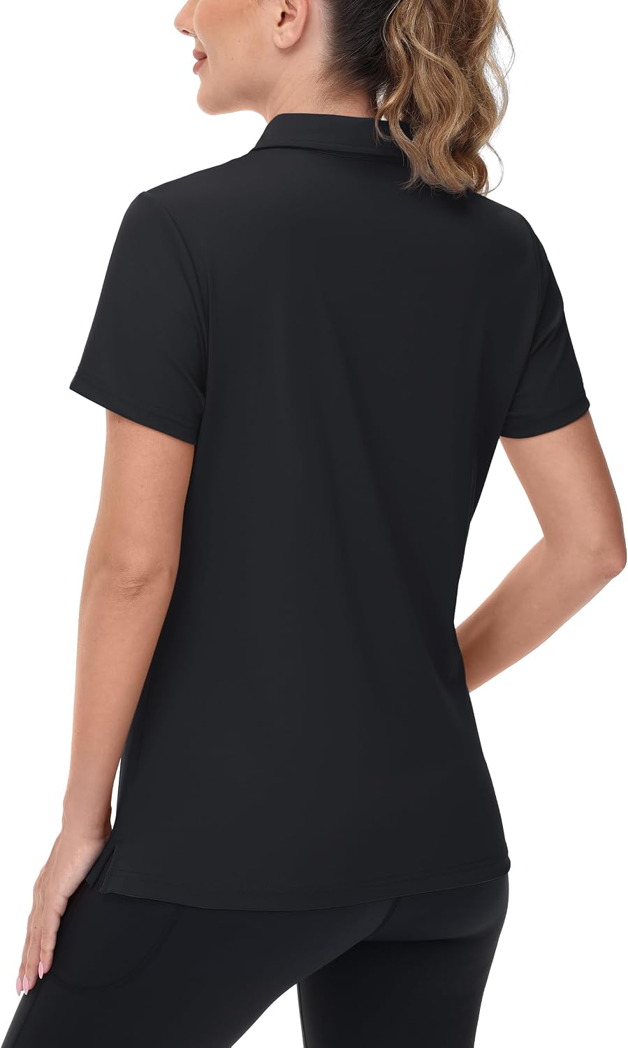TACVASEN Women's V-Neck Polo Shirts UPF 50+ Short Sleeve Sun Protection Quick Dry Golf Polos Collared Shirt
