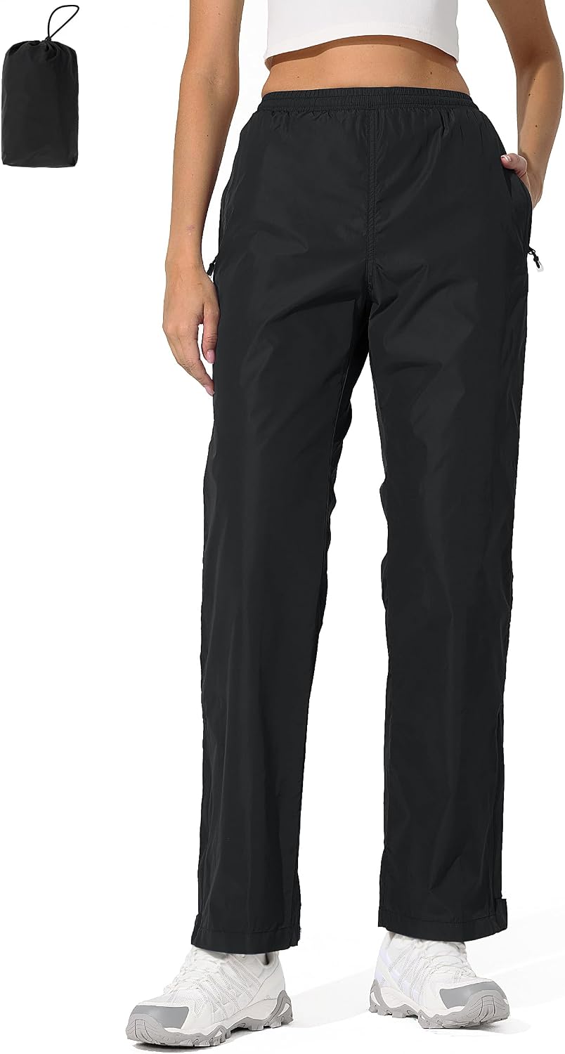 UIQUR Womens Rain Pants Waterproof Lightweight Packable Pants
