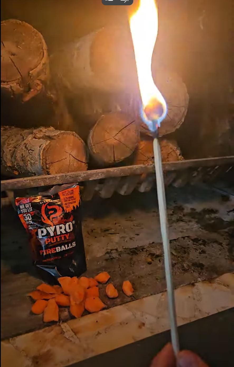 Pyro Putty Fire Balls: Fire Plugs Fire Starter with 7 Minute Burn Time, Waterproof, Weatherproof Emergency Kit Survival Gear Essential - 30 Pack
