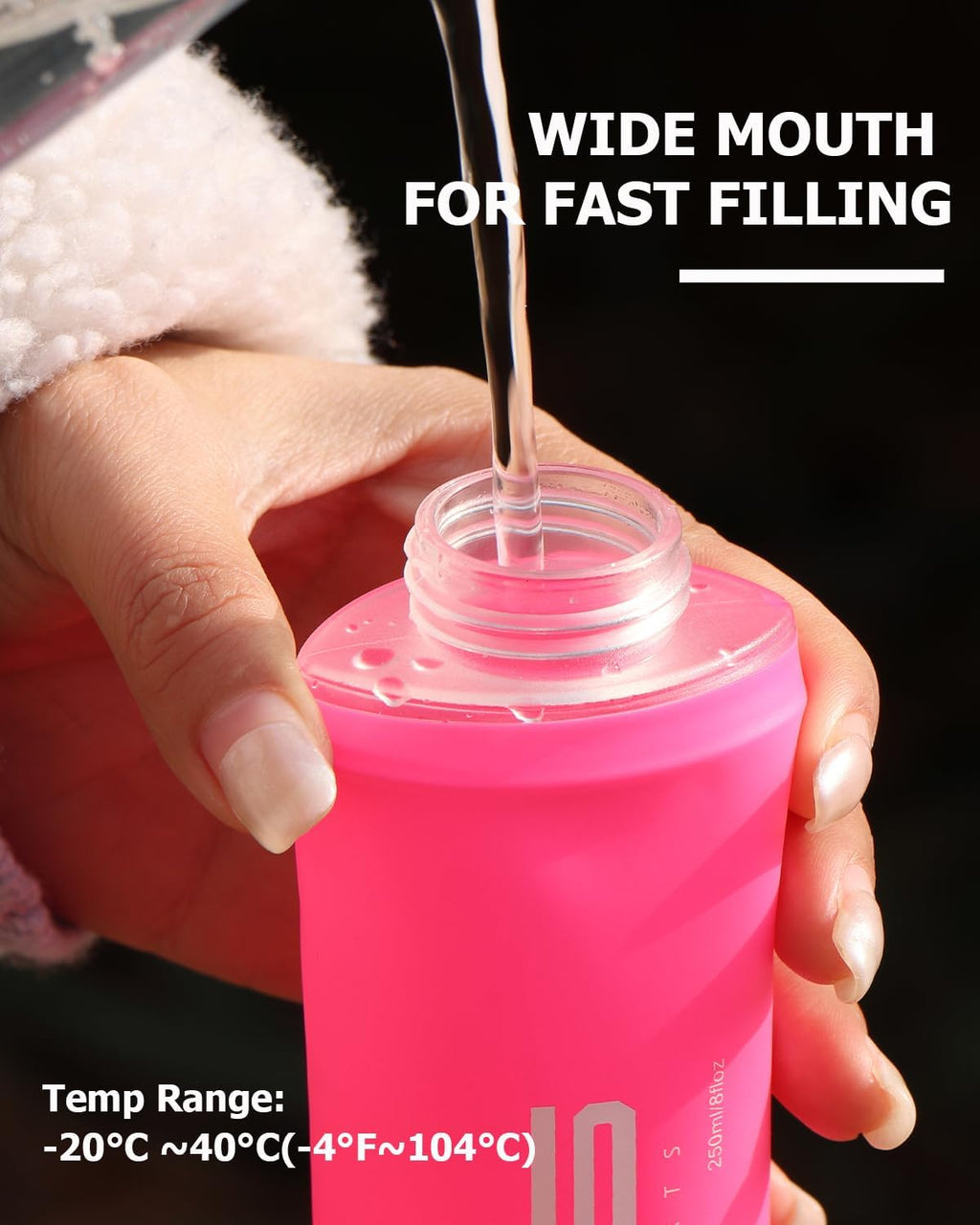 WRELS TPU Soft Flask Lightweight Portable Reusable Water Bottle,BPA Free Collapsible Flask for Hydration Pack in Running Hiking Cycling and Marathon