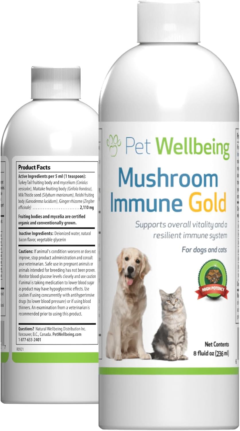 Pet Wellbeing More Mushrooms Kit for Dogs - Immune System Support and Antioxidant Protection - Vet-Formulated with Turkey Tail, Reishi, Maitake, Astragalus