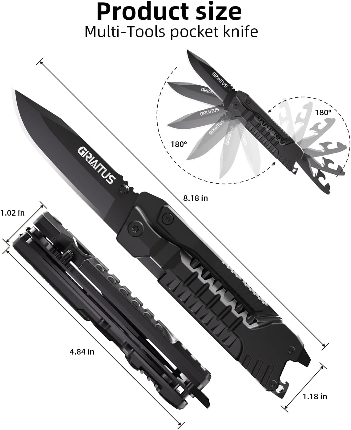 17 in 1 Multitool Knife Fire Starting Stick Bottle Opener Saw for Camping