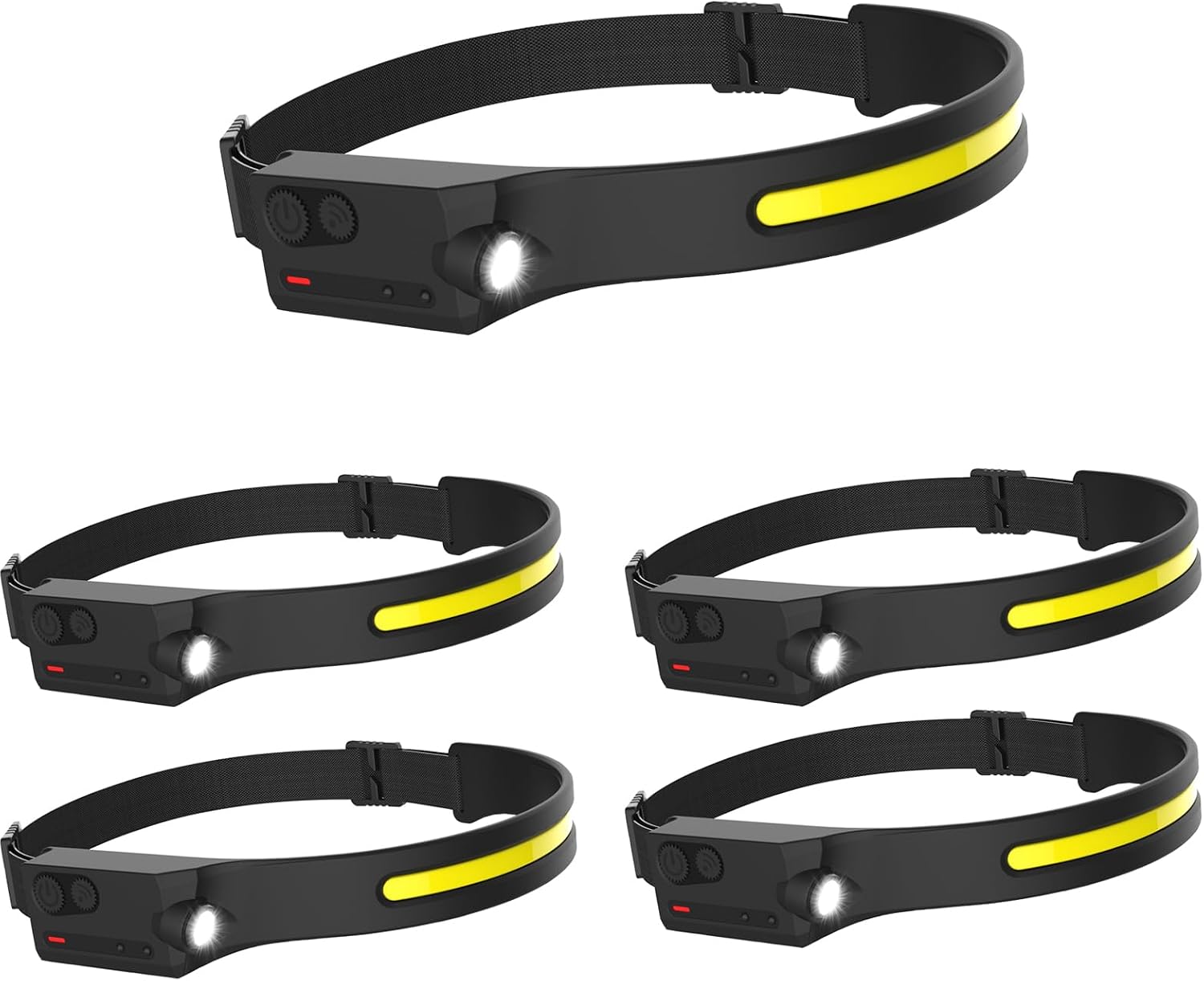 LED Rechargeable Headlamp 350 Lumen Bright Head Lamp Headlight 5 Pack