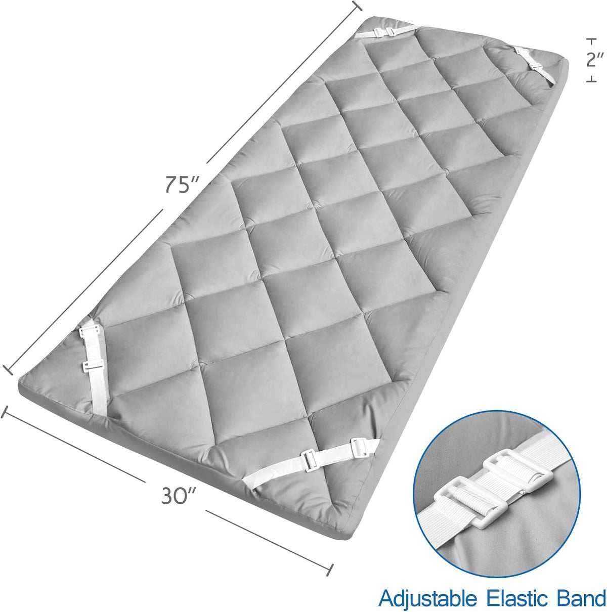 Cot Mattress Pad 30" X 75" Quilted Cot Pads for Camping