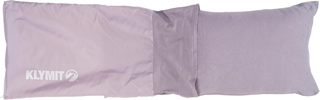 KLYMIT Drift Camping Pillow | Lightweight, Travel Head Rest for Sleep Filled with Shredded Memory Foam, Reversible Outer Cover for Extended Use, Regular Size — Orchid