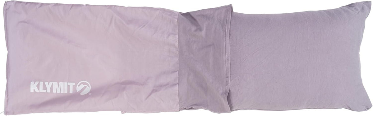 Klymit Drift Camping Pillow | Lightweight, Travel Head Rest for Sleep Filled with Shredded Memory Foam, Reversible Outer Cover for Extended Use, Large Size — Orchid