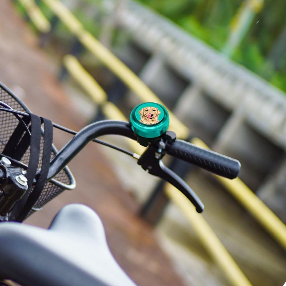 WIRESTER Green Aluminum Round Bike Bell, Classic Ring Bicycle Bell, Bike Accessories Bell Ring for Adults Kids Girls Boys