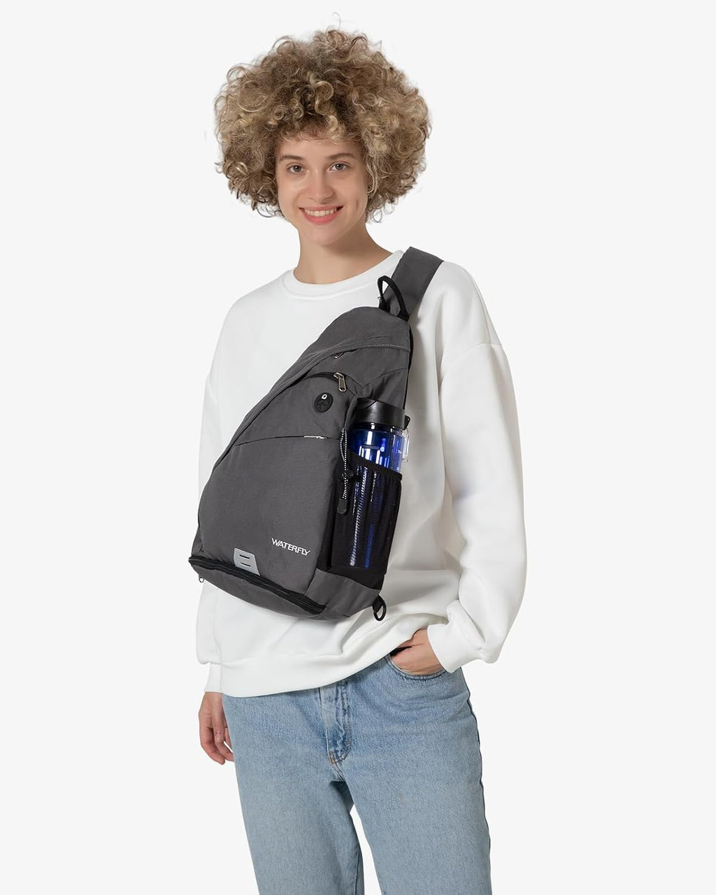 WATERFLY Large Sling Bag Crossbody Backpack Chest Pack for Men Women