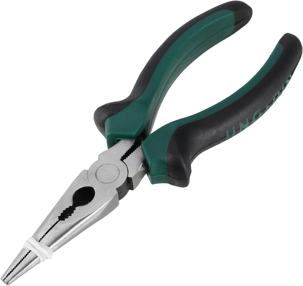 HOIGON 12 Pack 6 Inch Needle Nose Pliers, Spring Loaded Needle Nose Pliers with Wire Cutter and Strippers, Side Cutting Long Nose Pliers for Cutter and Bending Wire, Jewelry Making