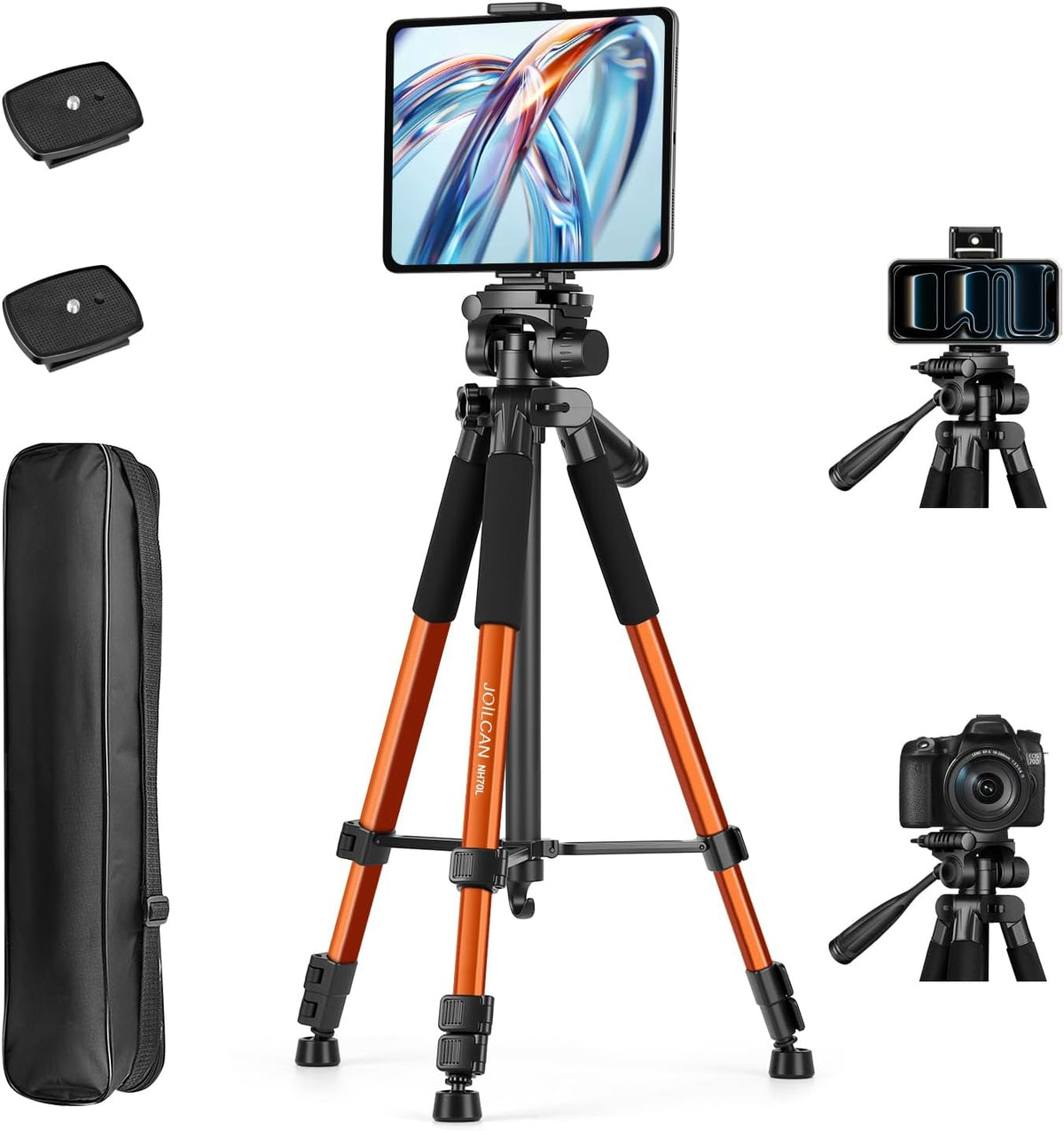 JOILCAN 67" Phone iPad Tripod, Professional Camera Tripod