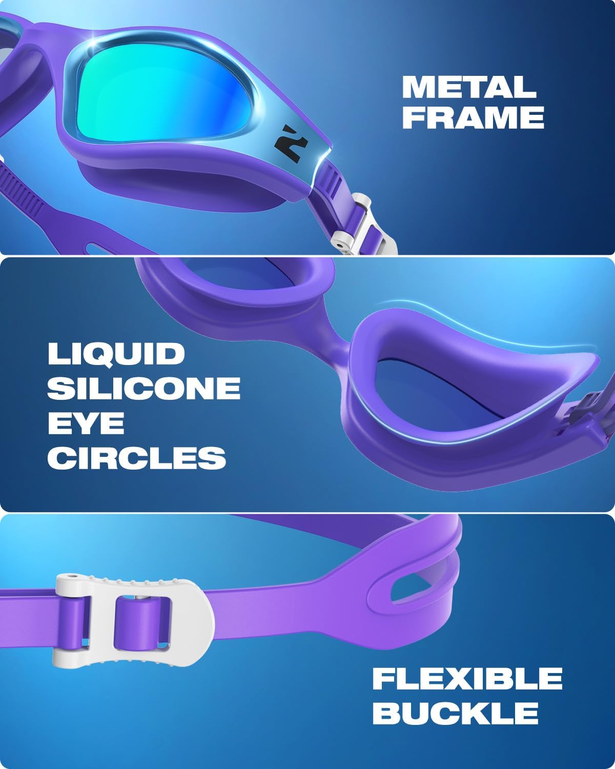 ZIONOR G1 Nava Anti-Fog Nano Lens Swim Goggles for Adult Men Women