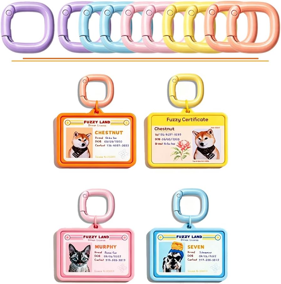 40PCS Carabiner Keyring Clips Metal Keychain Key Chain Rings 4 Shapes, Colorful Spring Snap Hooks for DIY Keychains Accessory Bag Charm Purses Making
