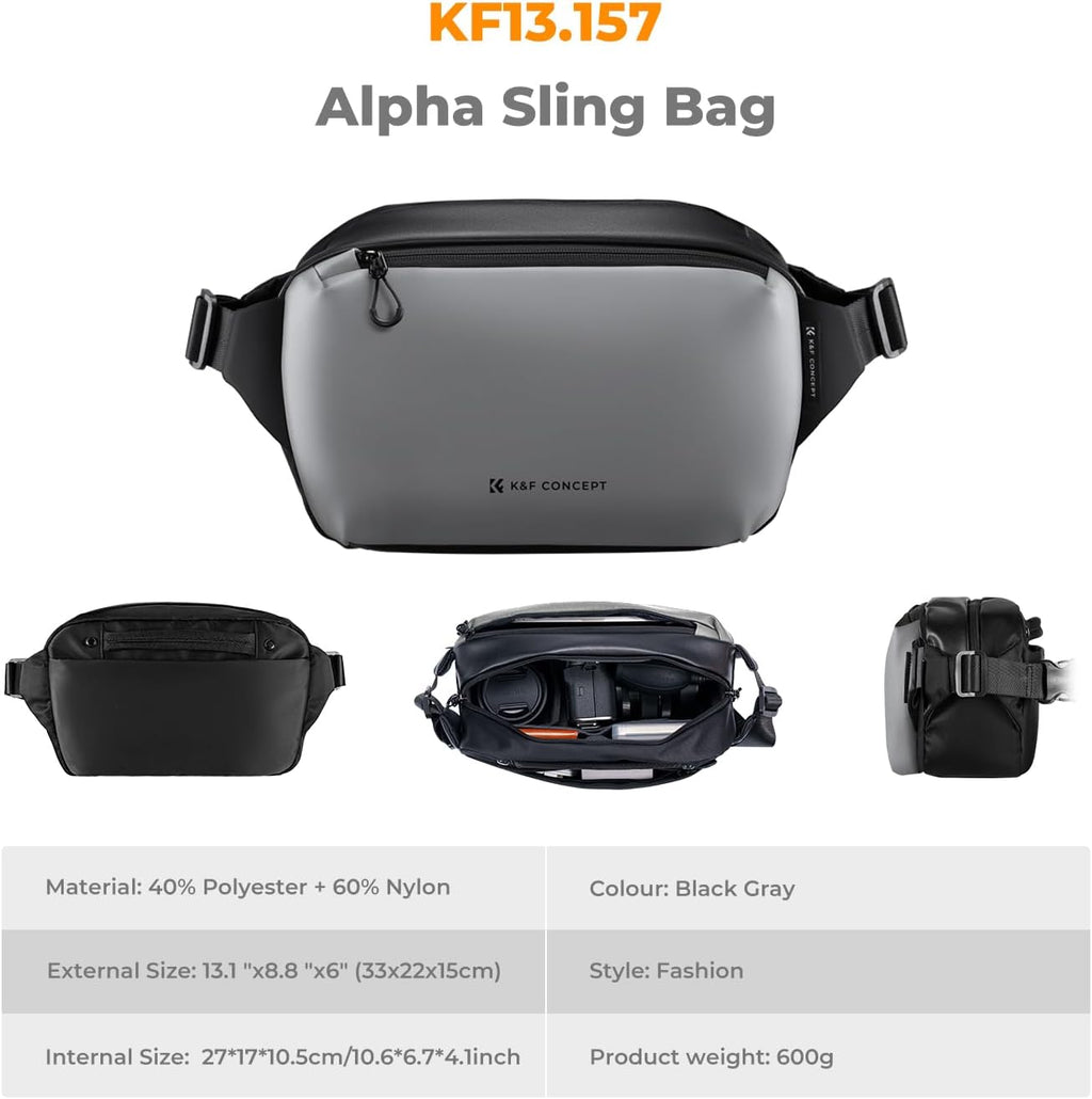 K&F CONCEPT 2 in 1 Camera Sling Bag, Everyday Shoulder Bag