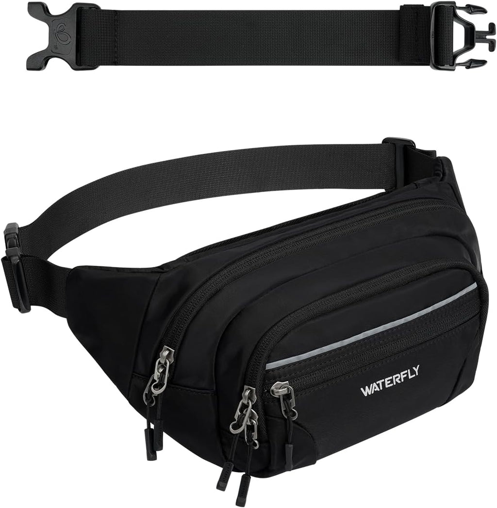 WATERFLY 3.5L RFID Fanny Pack: Anti-Theft 12" Extender Belt for Travel