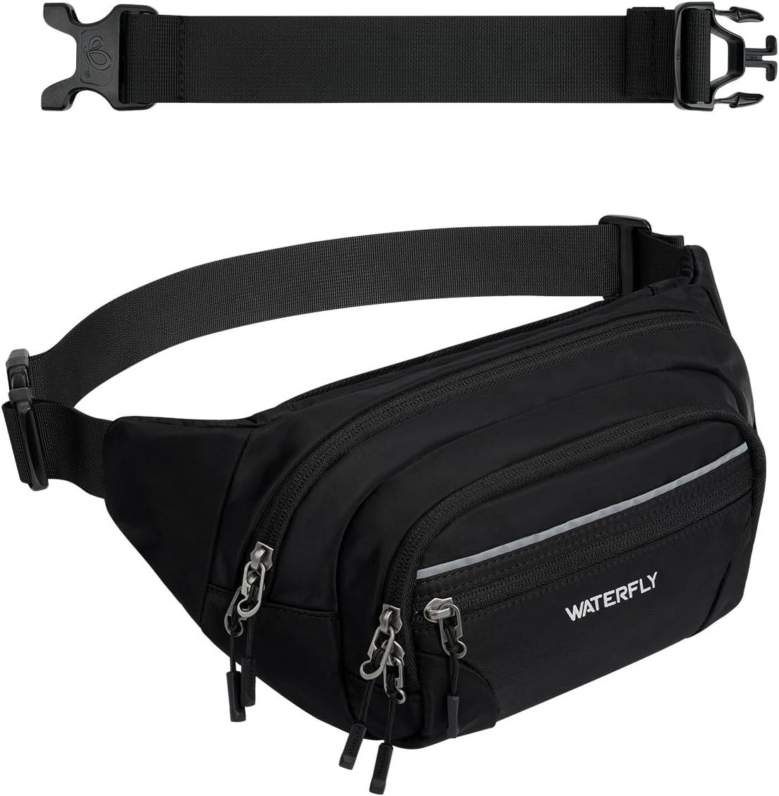 WATERFLY 3.5L RFID Fanny Pack: Anti-Theft 12" Extender Belt for Travel