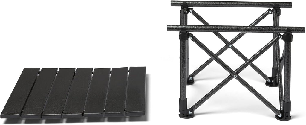 Amazon Basics Folding Camping Table, Made of Alloy Steel and Aluminum, Small, 15.7 x 16.1 x 11 Inches, 4.4 lbs, Black