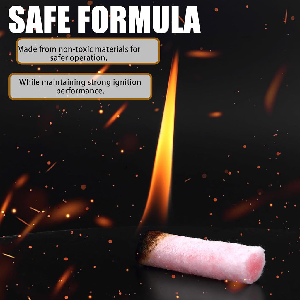 60 Pack Waterproof Fire Starters with 5+ Minute Burn Non-Toxic