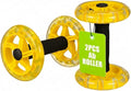 Kisangel Dual Ab Roller Wheel Set for Core Workout, Portable Abdominal Exercise Equipment with Foam Grip for Home Gym, Lightweight Fitness Training Tool for Men and Women, Yellow