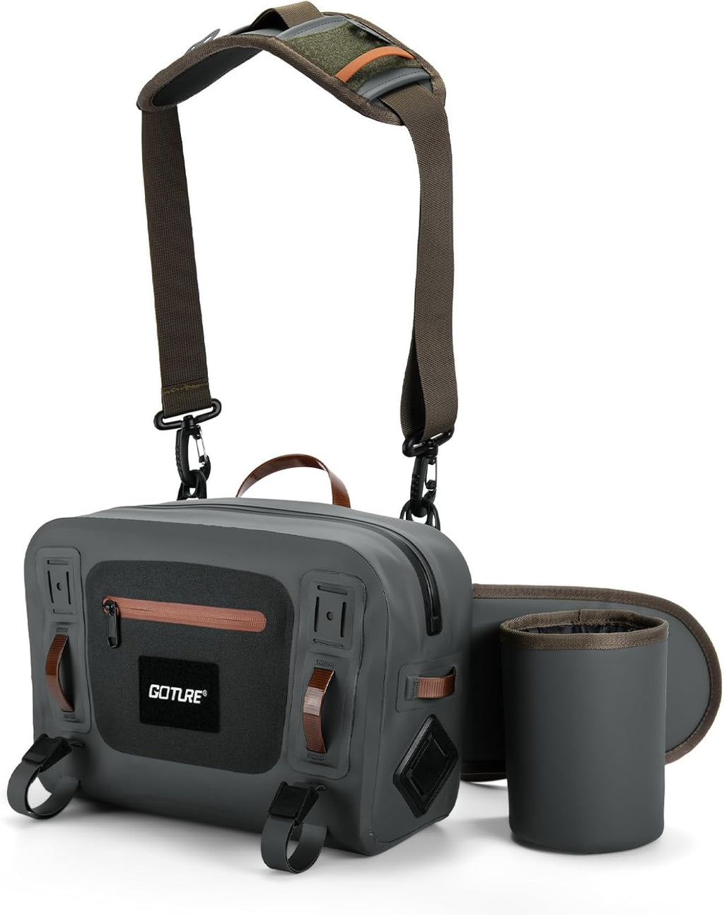 Goture Waterproof Fishing Waist Pack, IPX8 840D TPU Large Tackle Bag